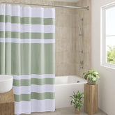 Madison Park spa waffle shower curtain in sage green 72x72 for privacy and style.