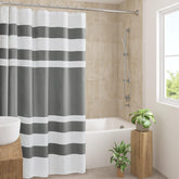 Madison Park Spa Waffle Shower Curtain with charcoal waffle texture for a modern bath
