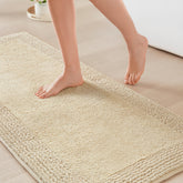 Madison Park Splendor cotton bath rug top view shows plush 3000 GSM comfort