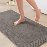 Madison Park Splendor reversible bath rug in charcoal with plush 3000 GSM cotton.