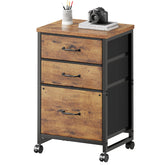 Maihail 3-drawer cabinet with wheels and fabric drawer for durable, organized storage.