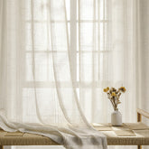 Maison Colette linen sheer curtain, 84 inch length, soft light diffusion for cozy spaces.