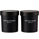 Maisonovo glass bathroom containers in airtight two-pack keep items organized.