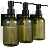 MAISONOVO shampoo dispenser green wall-mount pack3 for clutter-free shower organization