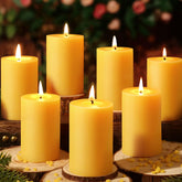MAKALONE beeswax pillar candles 12-pack, 2x3in, warm ambience for home