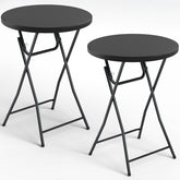Make Changes folding table 32in round top provides quick setup for events and versatile food displays.