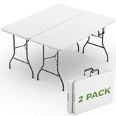 Make Changes folding table 6ft setup showing quick arrangement and ample seating space