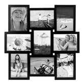 Malden 9-opening collage frame black with glass front showcases memories clearly