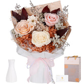 MAMAMIKO preserved champagne rose bouquet showing long-lasting color and texture for décor.