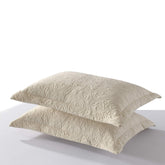 MarCielo beige embroidered pillow sham in standard size with refined stitching detail