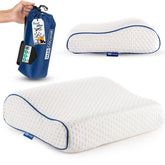 Marcolumb travel pillow compact in bag for easy packing on trips.