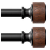 MARHSIPE wood curtain rod 2-pack with imitation wood grain finish for a refined look.