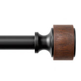 MARHSIPE wood grain curtain rod 66-120in for versatile window styling