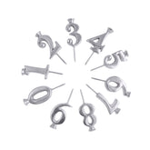 Mariposa Number Candle Holder Set Silver closeup for elegant birthday decor