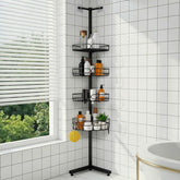 Marovitax standing shower caddy on floor with non-slip base for stable storage