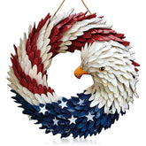 Marsui metal eagle wreath for front door adds lasting patriotic charm for outdoor display.
