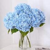 MARTINE MALL hydrangea 21in blue bouquet close-up of velvety petals for lifelike look