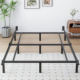 Mashomdec King bed frame side view shows sturdy steel construction and reliable support.