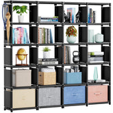 Mavivegue 20-cube book shelf fully assembled showing spacious organization