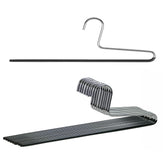 MAWA trouser hanger set of 10 in black with slim profile for space-saving closet organization