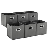 MAX Houser Cattail Gray 12x12 storage bin set six for neat closet organization.