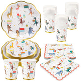 Maxdot Animal Parade 9-inch plates for easy party serving and cleanup
