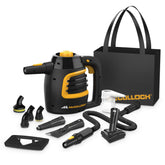 McCulloch MC1230 handheld steam cleaner conquering tight spaces without chemicals.