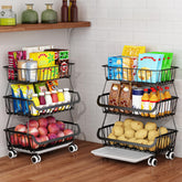 Mchoter 3-tier pantry roller organizer on counter for clutter-free daily access