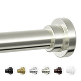 Mcrbeay shower rod with 1-inch diameter in brushed nickel for sturdy support.
