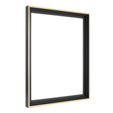 MCS canvas floater frame on wall display with black-gold finish
