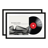 MCS double-groove frame in black showing vinyl cover and record display