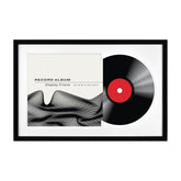 MCS Double Matte Frame showcases album cover and record for gallery-style display
