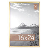 MCS Foundation 16x24 brass frame front displaying a poster with durable plexi protection