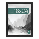 MCS Museum Poster Frame 18x24 with onyx woodgrain finish for gallery-quality display.