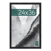 MCS Museum Poster Frame with onyx woodgrain and plexi front for dust protection and clean display