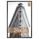 MCS Trendsetter 24x36 frame in black high-gloss over a poster for stylish wall display
