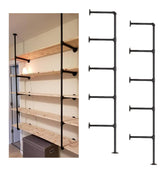 Mdjwjj industrial pipe shelf front view shows tall 68-inch five-tier storage for home or office
