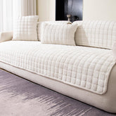 MDSASFD velvet couch cover with front quilted pattern protects your sofa