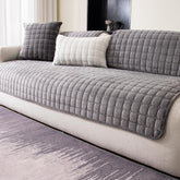 MDSASFD velvet couch cover front quilted pattern for stylish sofa protection.