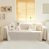 Meetsky chenille beige couch cover close-up texture for durability