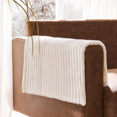 Meider couch arm cover 22in white provides snug fit and spill protection for your sofa.