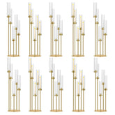 Meishaonv five-arm gold candelabra base adds an elegant centerpiece for events