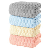 Meishiqi four-pack microfiber bath towels offering large, luxurious coverage for home use.