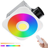 MEIUOI bathroom fan with light front view shows 160 CFM for moisture removal.