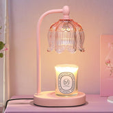 MEIXISUE pink candle warmer lamp front view shows flameless fragrance and safe heat.