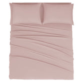 Mejoroom king-size dusty pink sheet set with deep pockets delivering soft, breathable comfort.