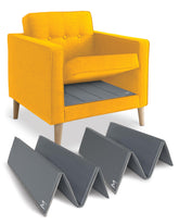 Meliusly heavy-duty chair cushion support 17x22 installed under the seat for firm, stable seating.