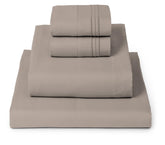 Mellanni queen 4pc set on bed shows airy luxury and all-season comfort
