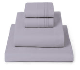 Mellanni queen sheets set on a lavender bed showing luxurious, airy comfort