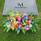 Memobloom spring wildflowers with stakes for gravesite display
